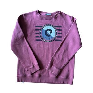 VTG Ericeira Skate Surf Riding Curls And Curbs Burgundy Crew Neck Sweatshirt